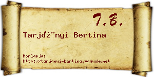 Tarjányi Bertina névjegykártya